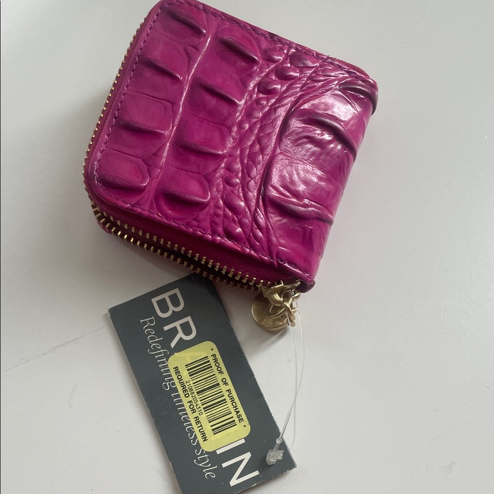 Brahmin Pink Crocodile Embossed Wallet